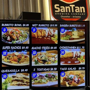 Partial menu