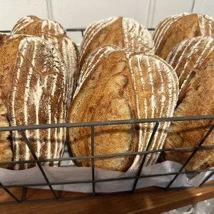 a basket of freshly baked bread
