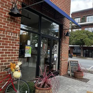 Front door of shop
