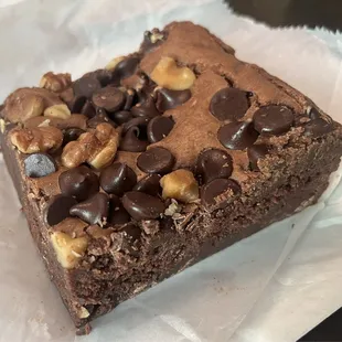 Double chocolate walnut brownie