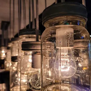 Love the Mason jar lights!