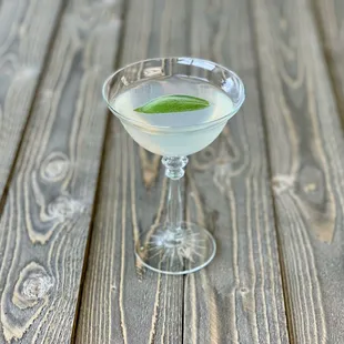 Cool weather cocktail: SAGE GIMLET with Prairie Gin, house-made sage syrup, lime.