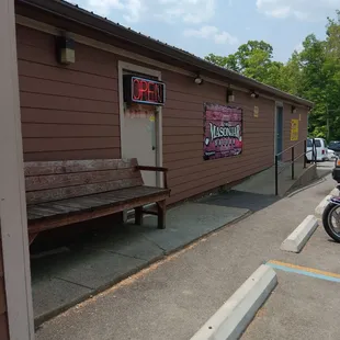 a motorcycle parked outside