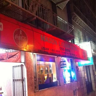 outside of restaurant at night