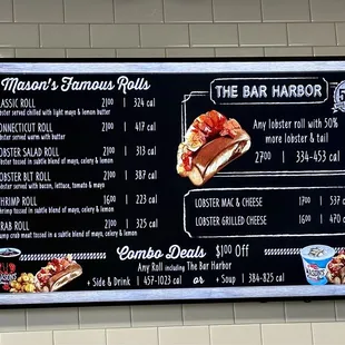 The menu.