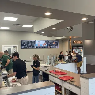 View of the workers preparing the meals