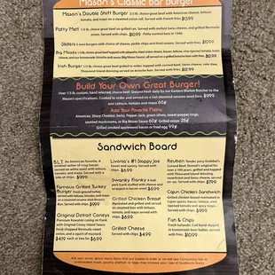 the menu