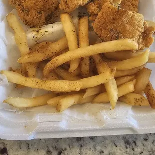 Catfish nuggets and fries