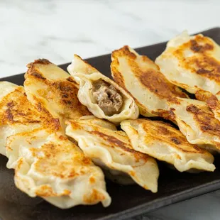 a plate of dumplings