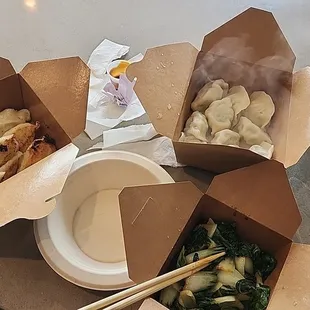 Cilantro Chicken Dumpling, Pan Fried Pork -10pcs  soon delicious Baby Bok Choy