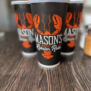 three cups of lobster rolls