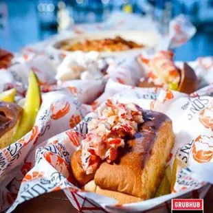 a variety of lobster rolls