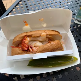 This is the lobster roll that you pay five dollars extra for to get additional meat. not much.