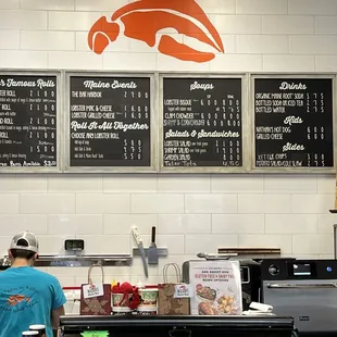 Menu behind counters