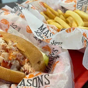 Lobster Roll and Side of Fries