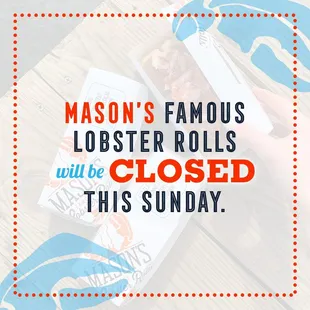 Masons will be closed on Easter Sunday.