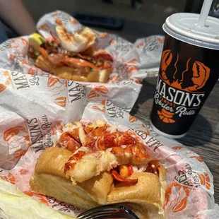Bar Harbor Connecticut roll and Bar Harbor BLT roll