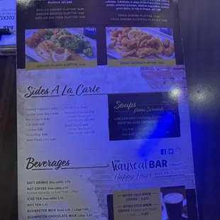 Menu, last page
