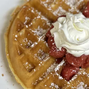 waffles, food