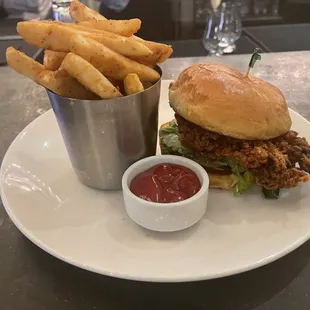 Fried Chicken Sandwich with Fries