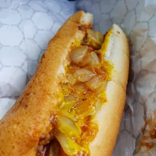 Coney and added mustard and onions.