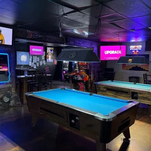 pool tables and arcades