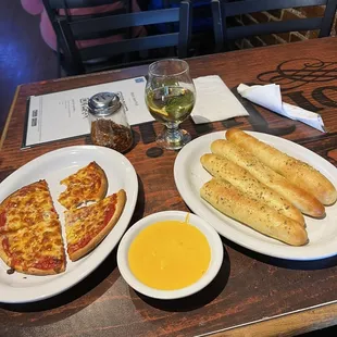 7" Pizza Breadsticks and cheese