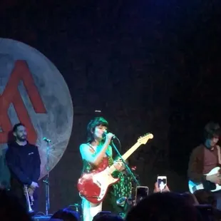 a band playing on stage