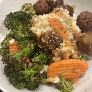 BBQ meatballs-Just the right amount of sauce. Fabulous post workout meal. Thank you for all your hard work and and great service!