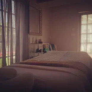 Massage room at studio space in Aransas Pass.