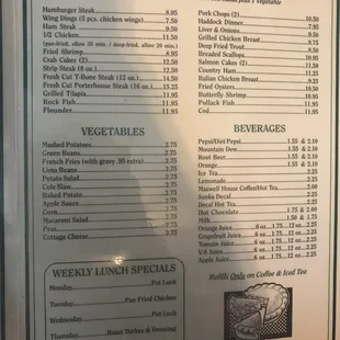 the menu