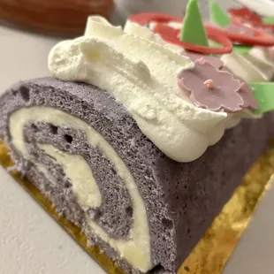 Ube roll cake for lunar new year