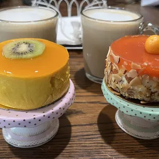 Mango Mirror Mousse and Ricotta Guava Cheesecake