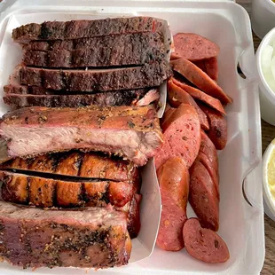 1/2 pound of each...plenty for 2-3 people