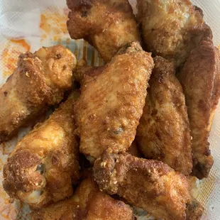 Cajun garlic wings. Big, meaty, super fatty. No thanks.