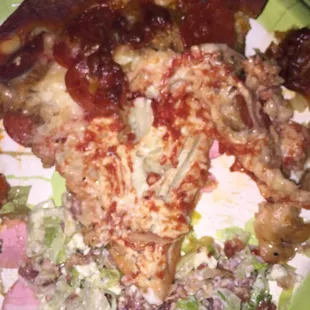 Undercooked dough but completely burnt crust. Disappointing