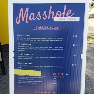 Da Menu! Lobstah Rolls!
