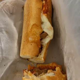 Meatball Sub - surprisingly dry