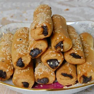 a plate of pastries