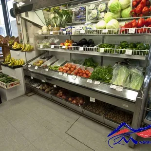 Wide selection of vegetable and fruits.