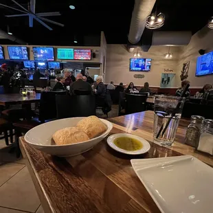 Seating and bread/ oil