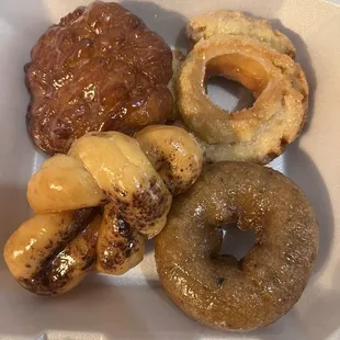 Apple Fritter Sour Cream Glazed Twist Glazed Blueberry.