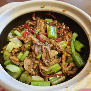 Stir fried intestine