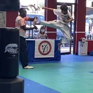 Cade breaking boards!!