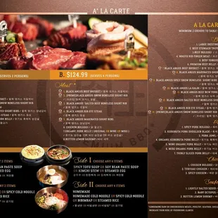 Back side of menu
