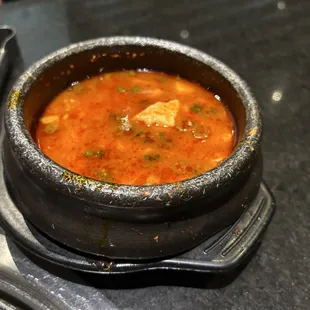 Spicy beef tofu soup