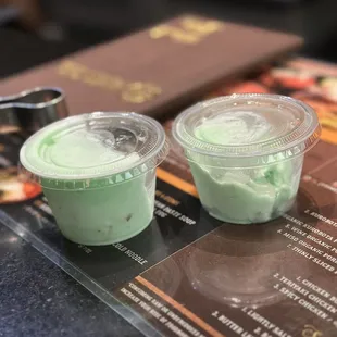 Pistachio ice cream for dessert