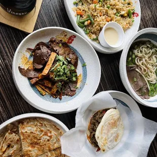 a variety of asian dishes