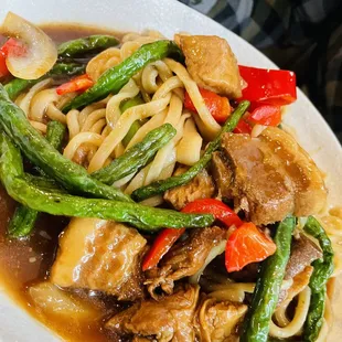 String Bean and Pork Belly Fried Noodles