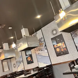 Interior, side tables with vents for Jeongol (korean hot pot)